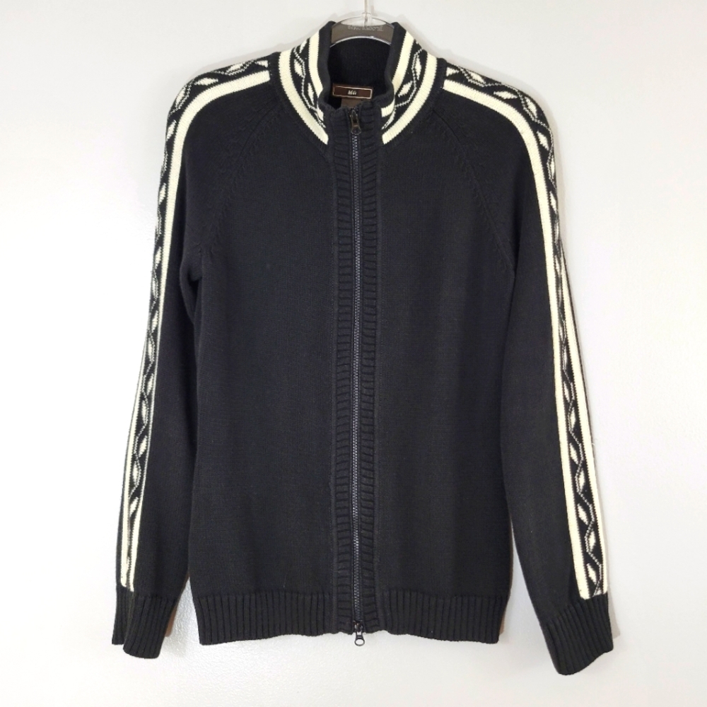 Vintage REI Coolmax knit cotton blend zip front cardigan sweater jacket